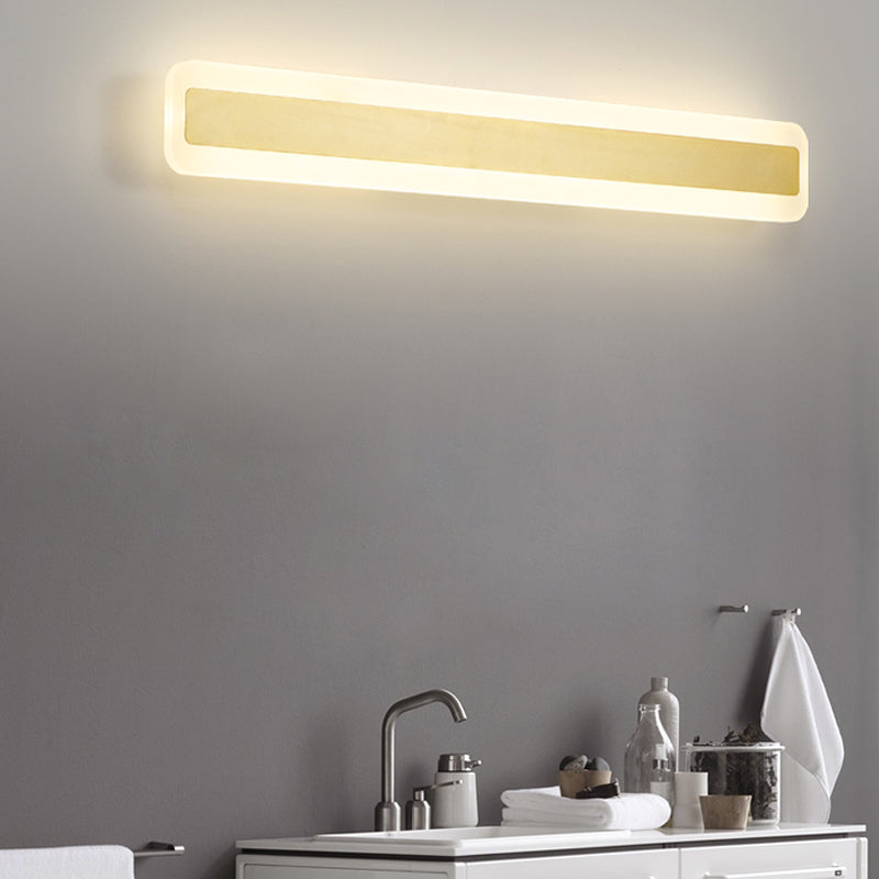 Linear Shape Metal Wall Sconce Modern Style Single Light Mirror Wall Mount Light