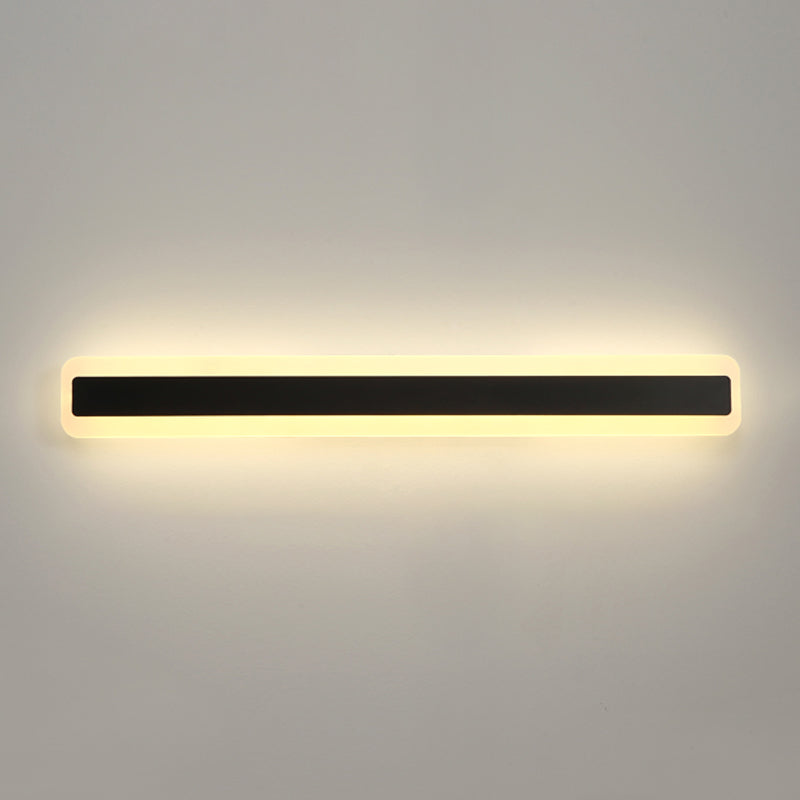 Linear Shape Metal Wall Sconce Modern Style Single Light Mirror Wall Mount Light