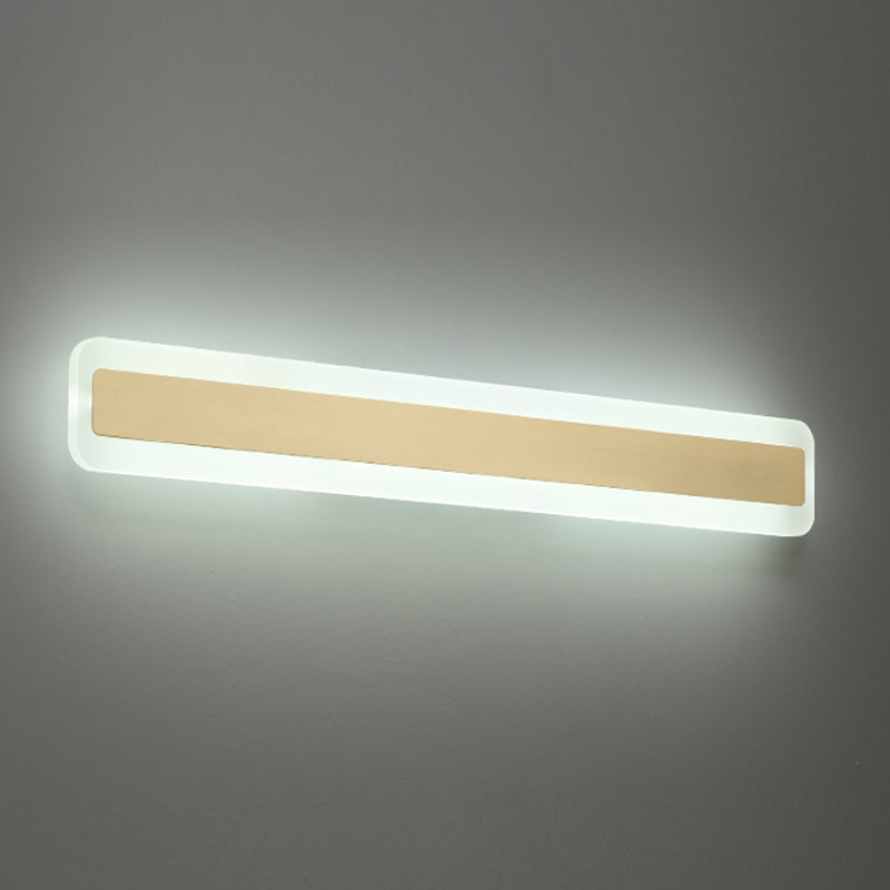 Linear Shape Metal Wall Sconce Modern Style Single Light Mirror Wall Mount Light
