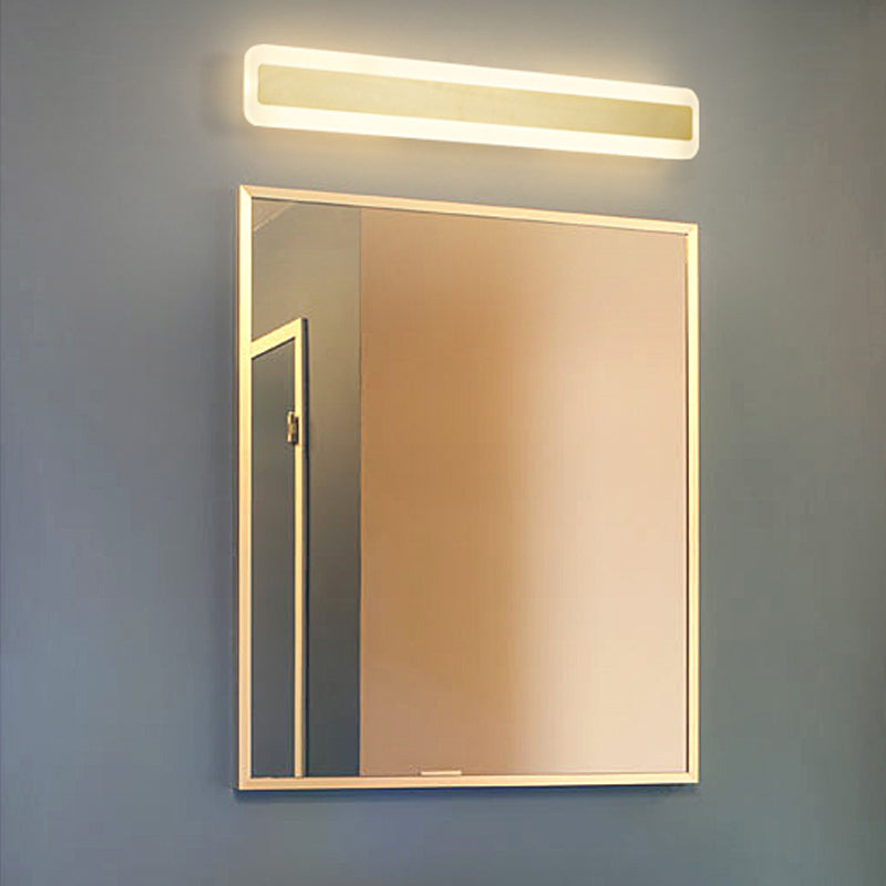 Linear Shape Metal Wall Sconce Modern Style Single Light Mirror Wall Mount Light