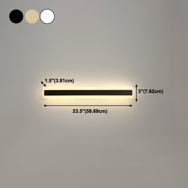 Linear Shape Metal Wall Sconce Modern Style Single Light Mirror Wall Mount Light