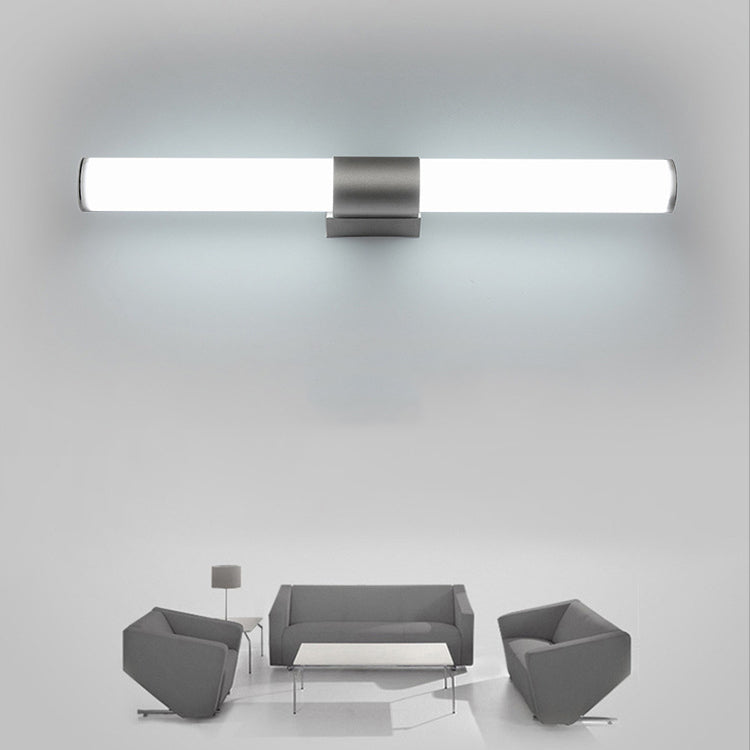 Linear Shape Metal Wall Sconce Modern 1 Light Mirror Wall Mount Light Fixture in White