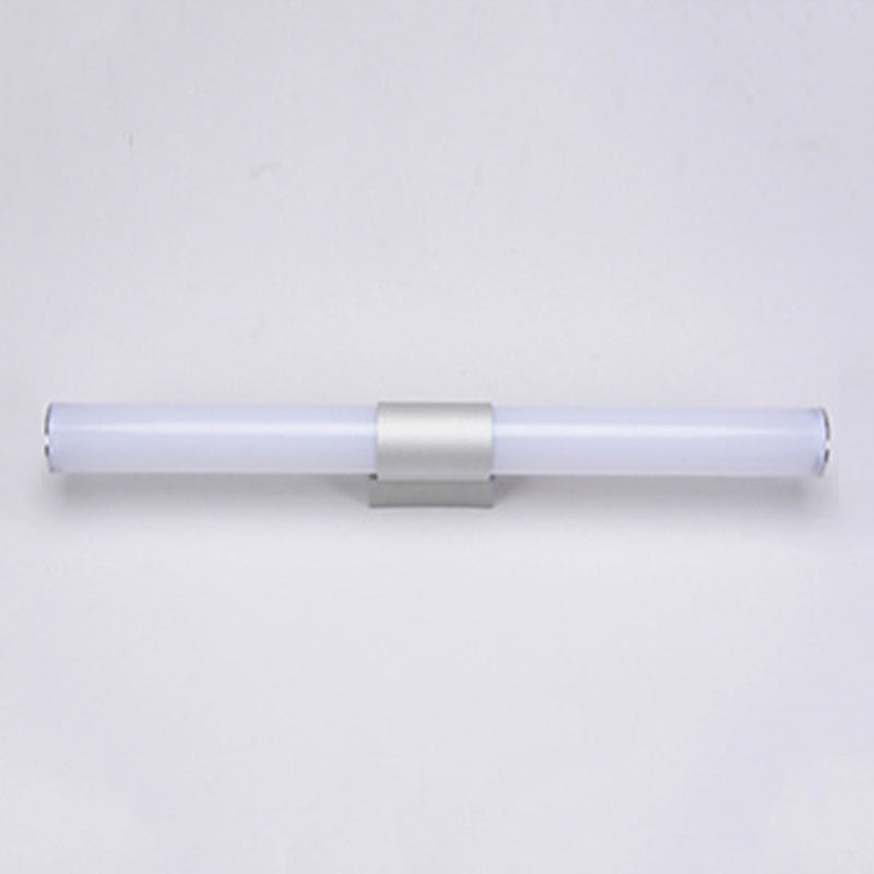 Linear Shape Metal Wall Sconce Modern 1 Light Mirror Wall Mount Light Fixture in White