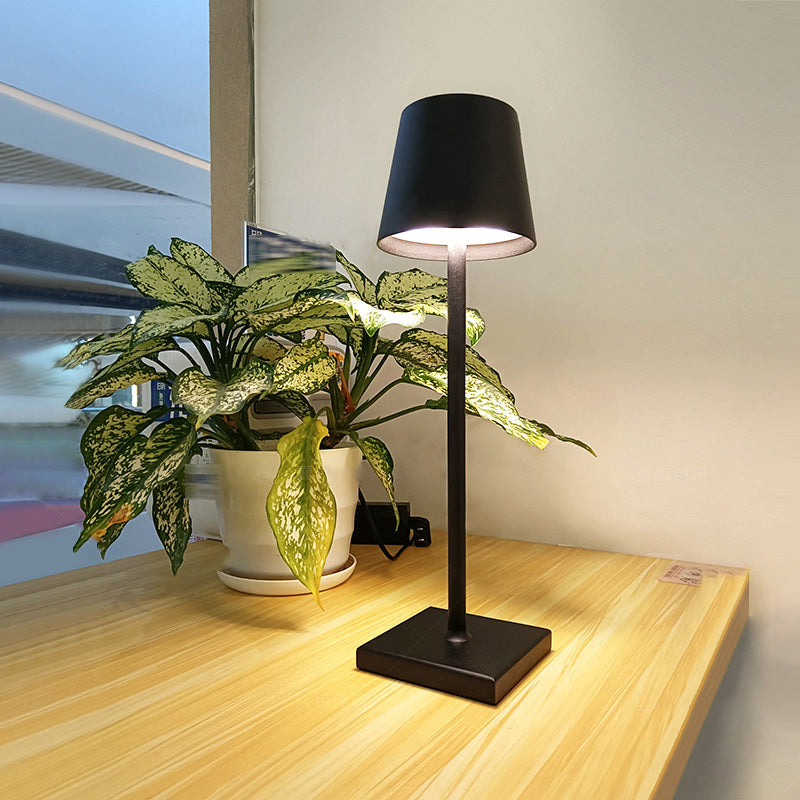 Metal Cylinder Night Table Lamps Modern Style 1 Light Table Light