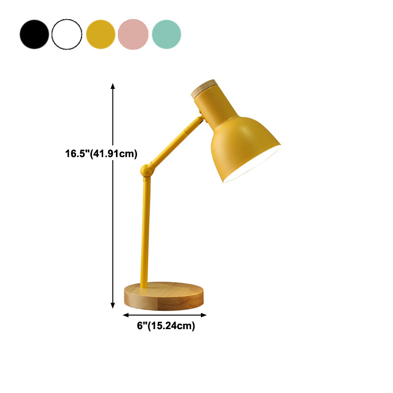Contemporary Style Conical Night Table Lamp Metal 1-Light Nightstand Lamp