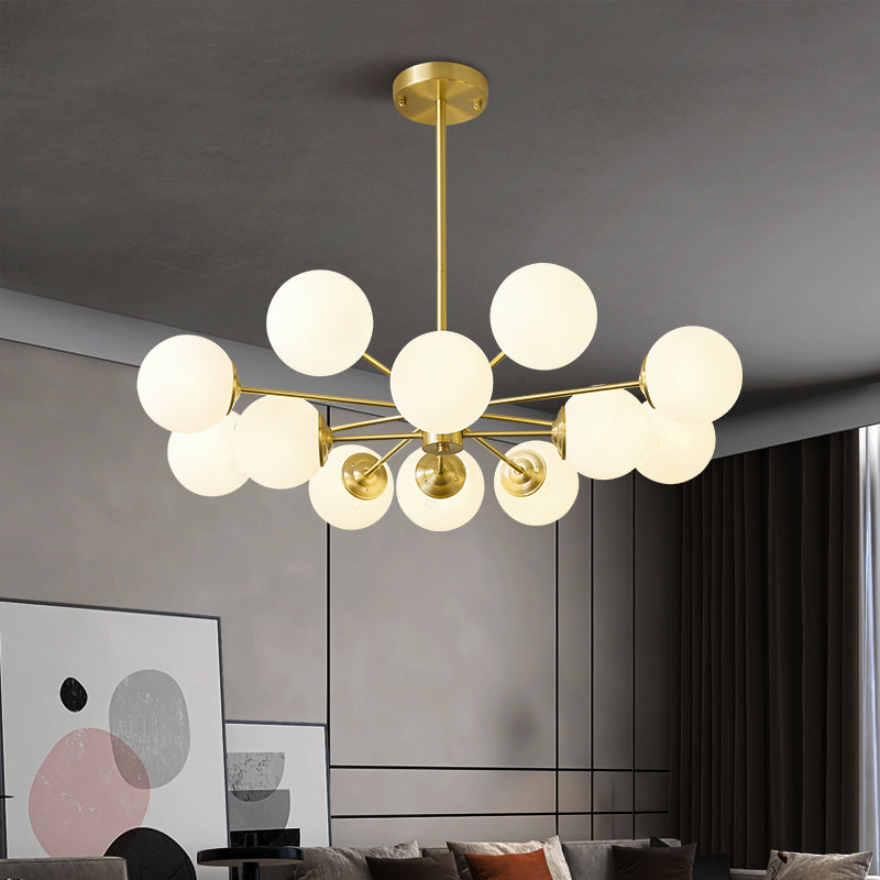 Zeitgenössische weiße Glasdecke Anhänger hell kugelhaltiges Hanghänge Licht für Schlafzimmer