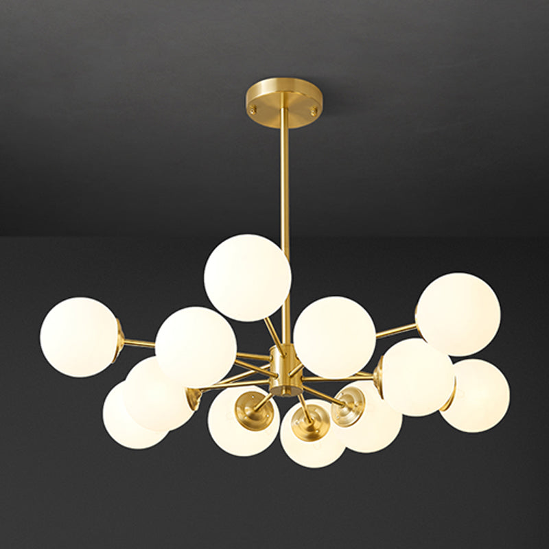 Zeitgenössische weiße Glasdecke Anhänger hell kugelhaltiges Hanghänge Licht für Schlafzimmer