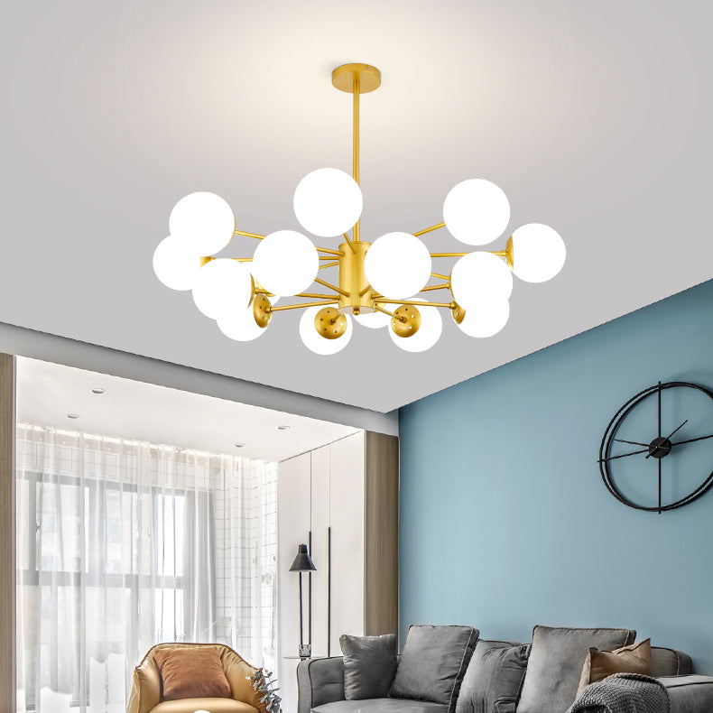 Contemporary Hanging Light Fixtures Spherical Iron Ceiling Light for Living Room
