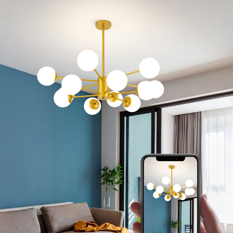 Contemporary Hanging Light Fixtures Spherical Iron Ceiling Light for Living Room
