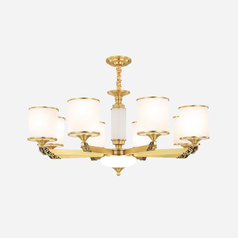 Multi Light Cylindrical Hanging Pendant Modern Style Glass Hanging Lighting for Bedroom