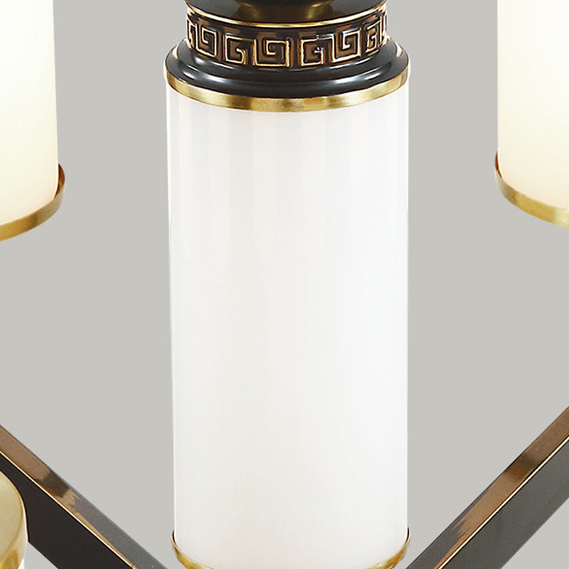 Multi Light Cylindrical Hanging Pendant Modern Style Glass Hanging Lighting for Bedroom