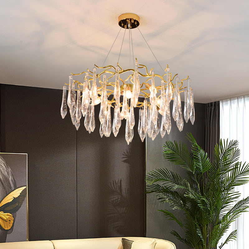 Tränenformform Kristallleuchter modernes Aluminium nach unten -Beleuchtung zum Studium