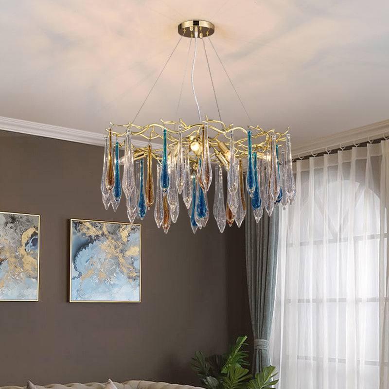 Tränenformform Kristallleuchter modernes Aluminium nach unten -Beleuchtung zum Studium