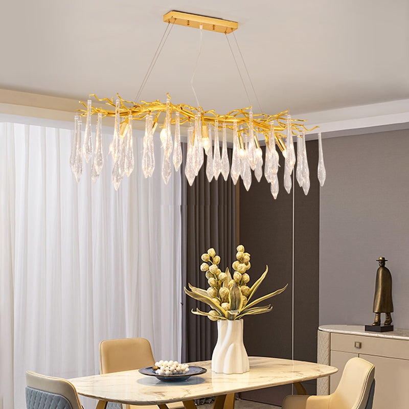 Tränenformform Kristallleuchter modernes Aluminium nach unten -Beleuchtung zum Studium