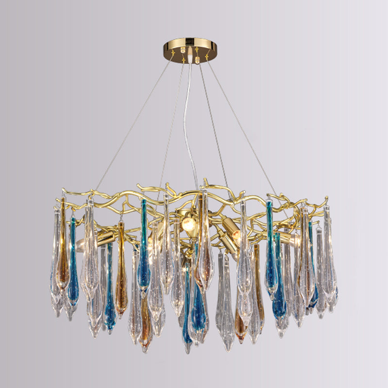 Tränenformform Kristallleuchter modernes Aluminium nach unten -Beleuchtung zum Studium