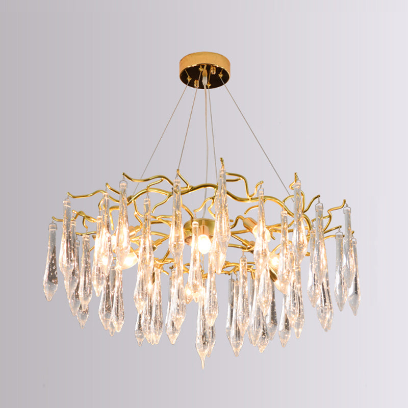 Tränenformform Kristallleuchter modernes Aluminium nach unten -Beleuchtung zum Studium