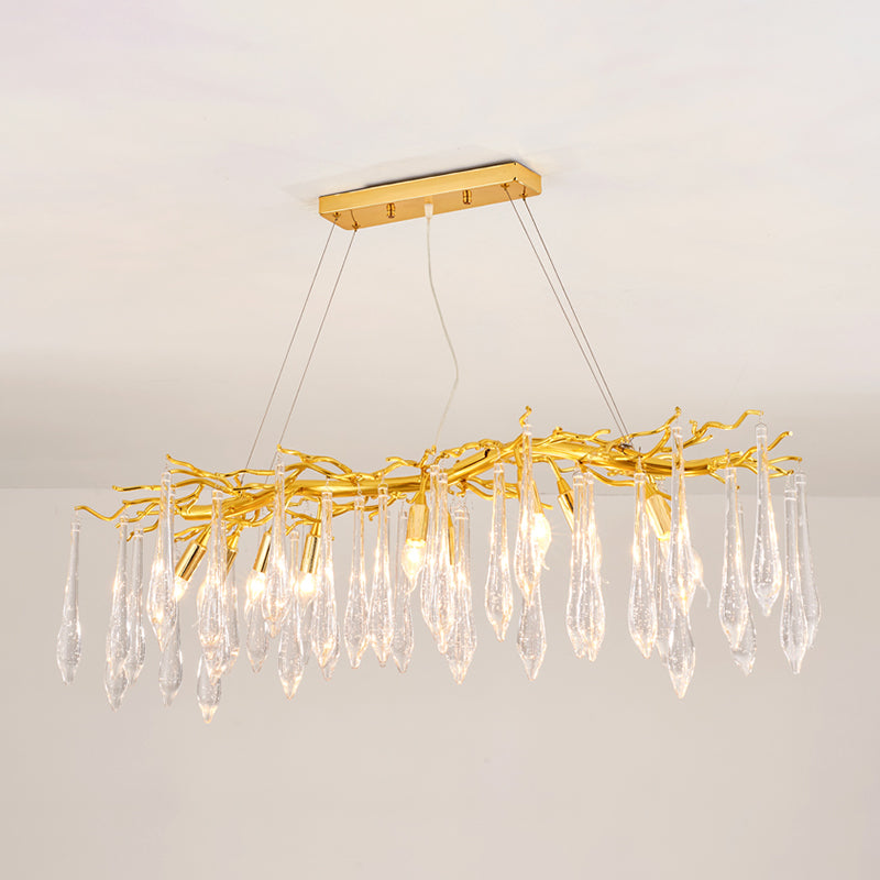 Tränenformform Kristallleuchter modernes Aluminium nach unten -Beleuchtung zum Studium