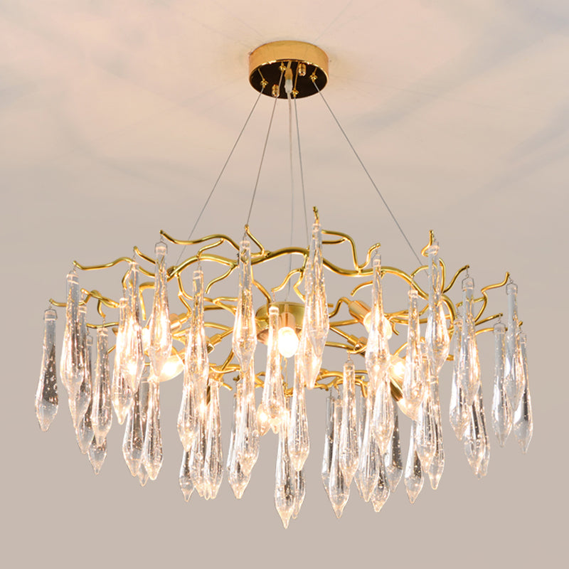 Tränenformform Kristallleuchter modernes Aluminium nach unten -Beleuchtung zum Studium