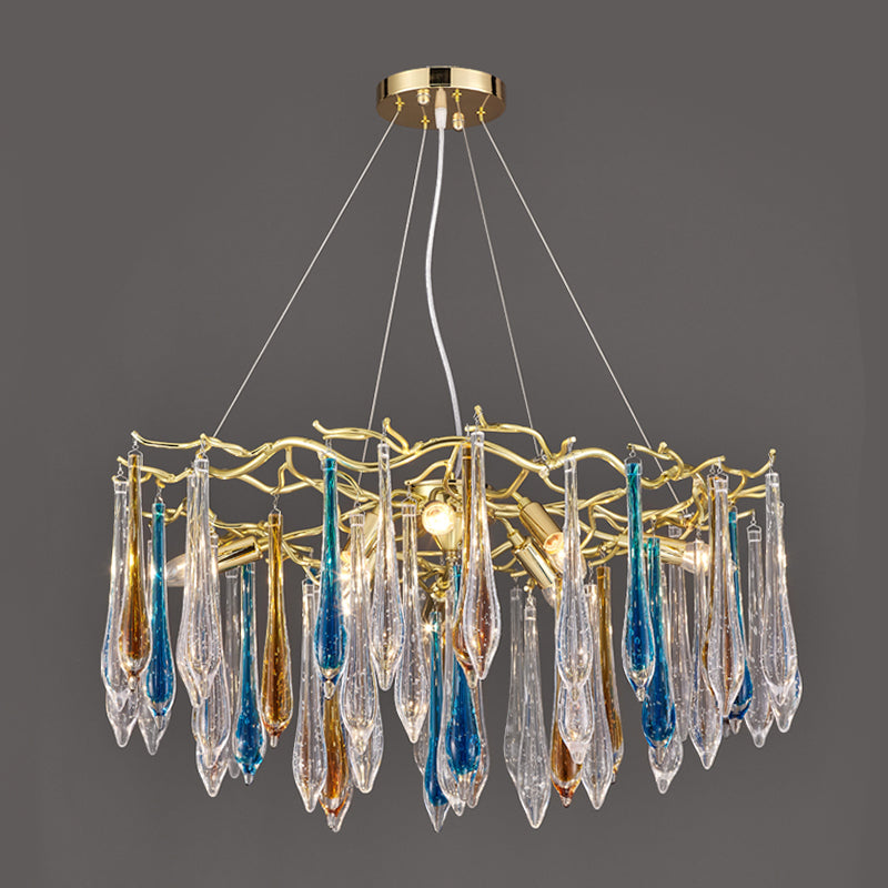 Tränenformform Kristallleuchter modernes Aluminium nach unten -Beleuchtung zum Studium