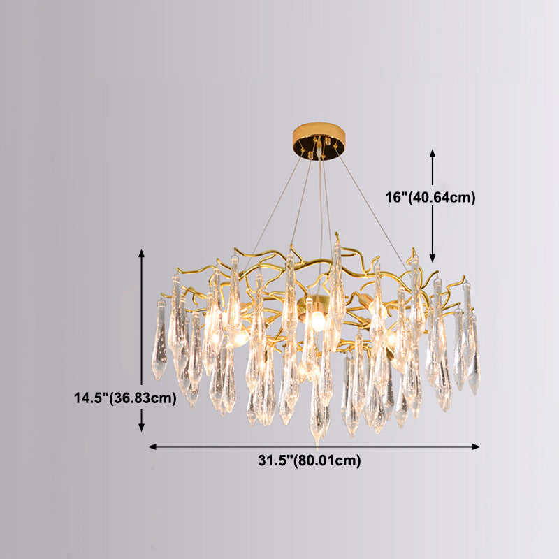 Tränenformform Kristallleuchter modernes Aluminium nach unten -Beleuchtung zum Studium