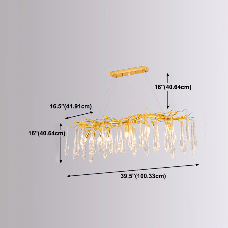 Tränenformform Kristallleuchter modernes Aluminium nach unten -Beleuchtung zum Studium