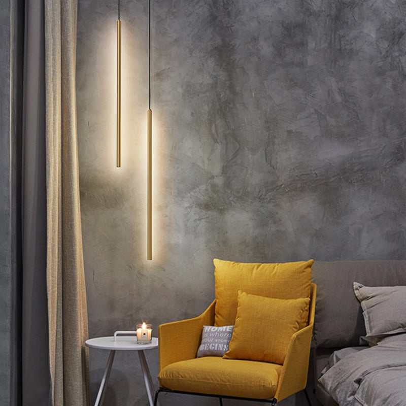 Metal Linear Hanging Lights Modern Style Multi Light Hanging Mount Fixture for Restaurant