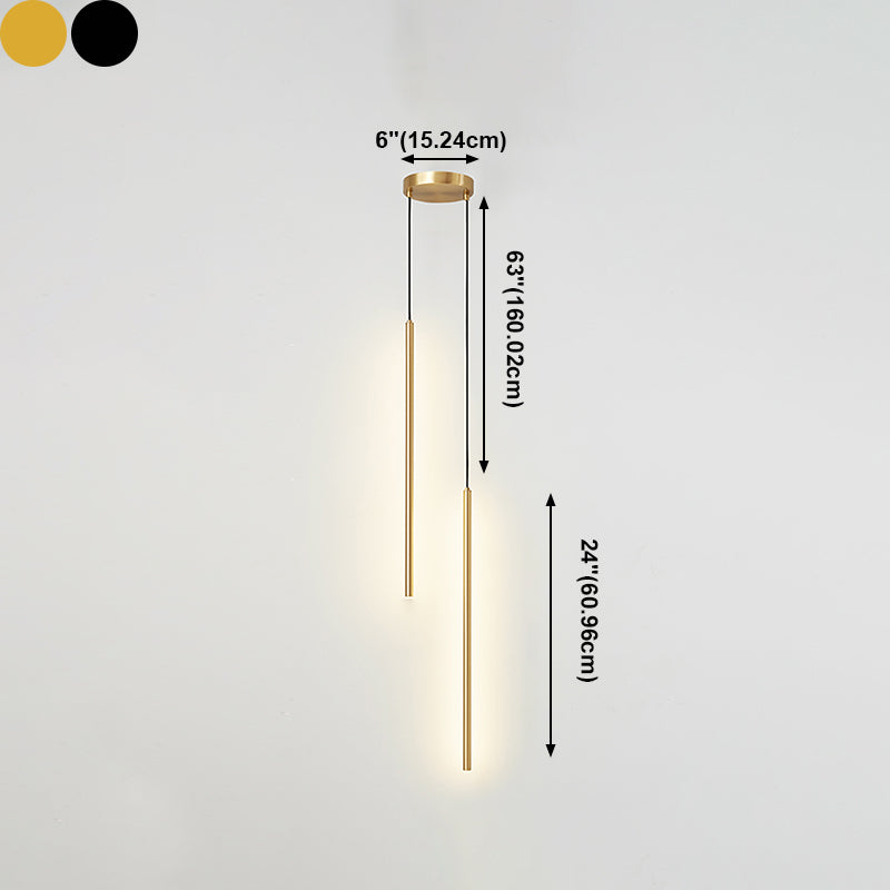 Metal Linear Hanging Lights Modern Style Multi Light Hanging Mount Fixture for Restaurant