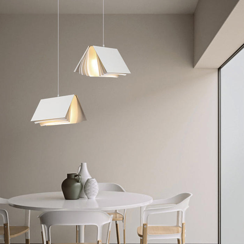 Fabrics Rectangle Shade Hanging Lights Modern Style 1 Light Hanging Mount Fixture