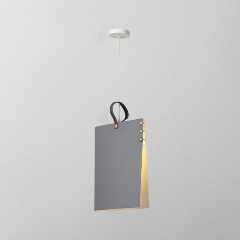 Fabrics Rectangle Shade Hanging Lights Modern Style 1 Light Hanging Mount Fixture