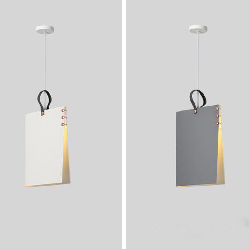 Fabrics Rectangle Shade Hanging Lights Modern Style 1 Light Hanging Mount Fixture