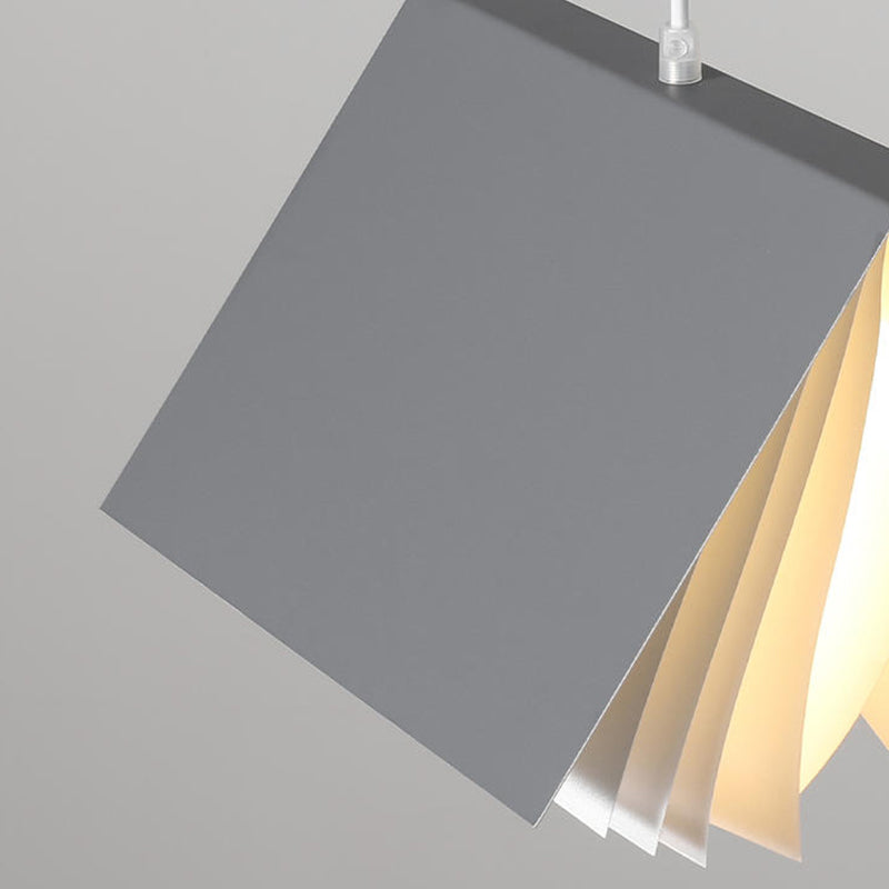 Fabrics Rectangle Shade Hanging Lights Modern Style 1 Light Hanging Mount Fixture