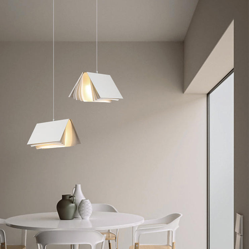 Fabrics Rectangle Shade Hanging Lights Modern Style 1 Light Hanging Mount Fixture