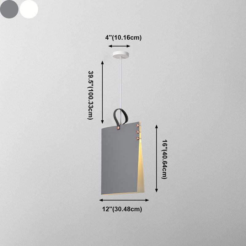 Fabrics Rectangle Shade Hanging Lights Modern Style 1 Light Hanging Mount Fixture