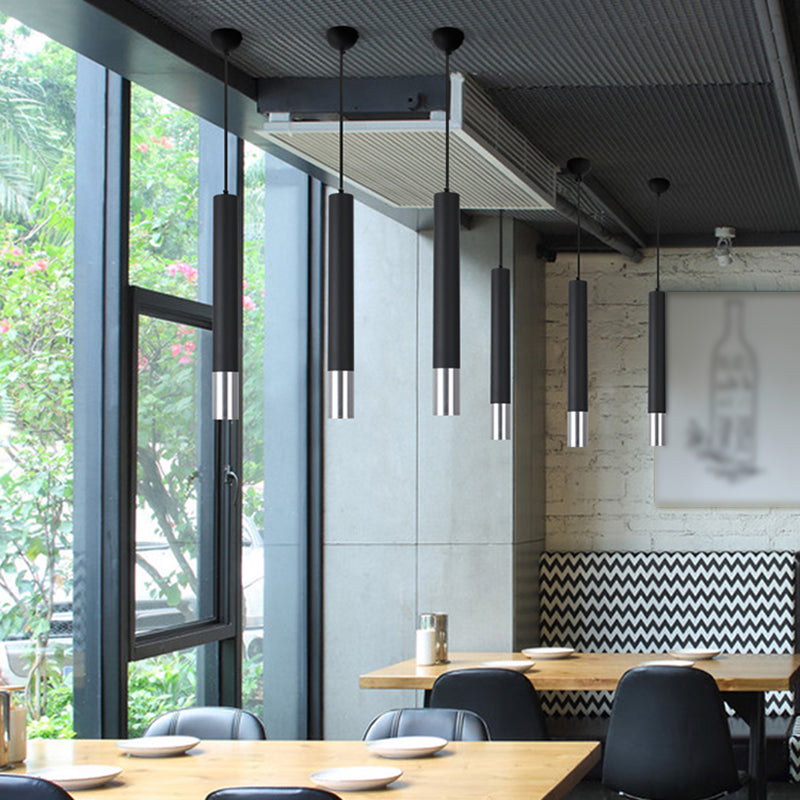 Style moderne linéaire suspendu metal métallique 1 lumière suspendue légère pour le salon