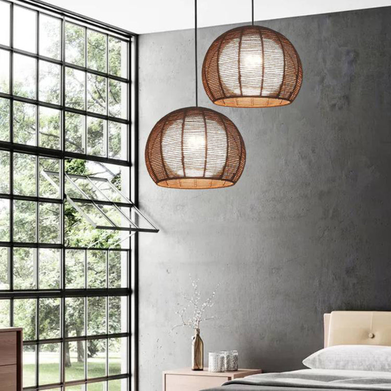 Japanisches Seil Anhänger Licht 1 Licht Global Hanging Deckenleuchte für Esszimmer