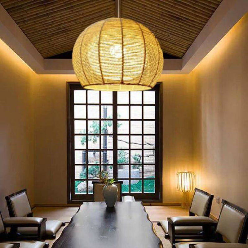 Japanisches Seil Anhänger Licht 1 Licht Global Hanging Deckenleuchte für Esszimmer