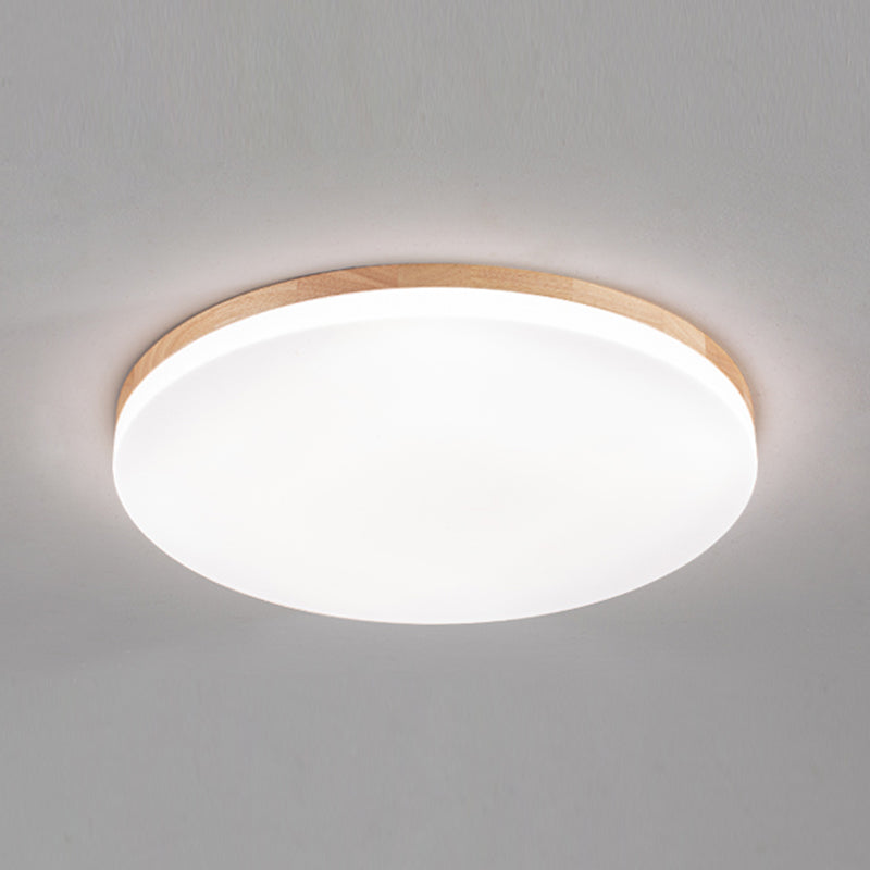 Wooden Flush Mounted Ceiling Lights LED Flush Mount Light with Acrylic Shade