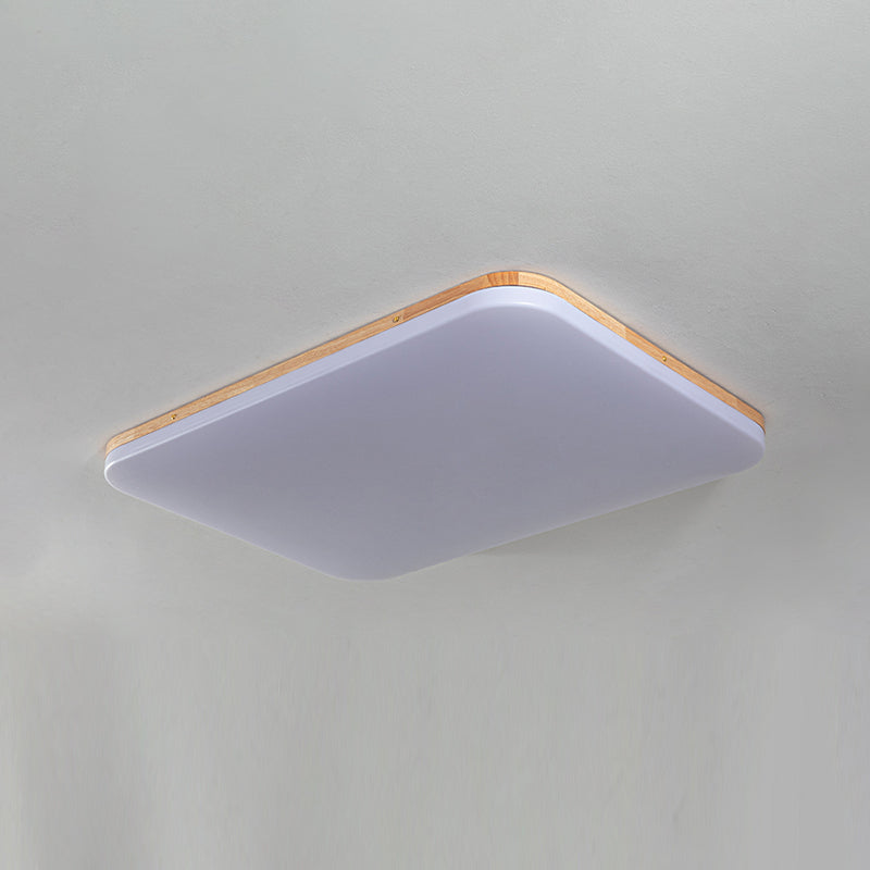 Wooden Flush Mounted Ceiling Lights LED Flush Mount Light with Acrylic Shade