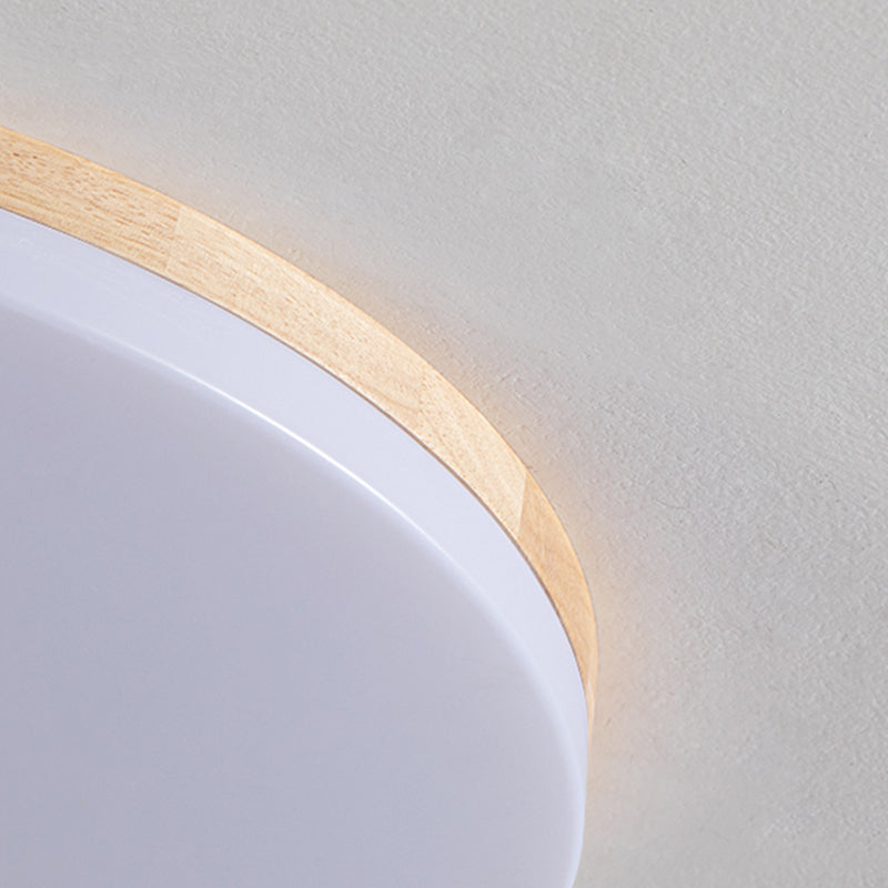 Wooden Flush Mounted Ceiling Lights LED Flush Mount Light with Acrylic Shade