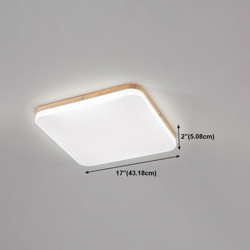 Wooden Flush Mounted Ceiling Lights LED Flush Mount Light with Acrylic Shade