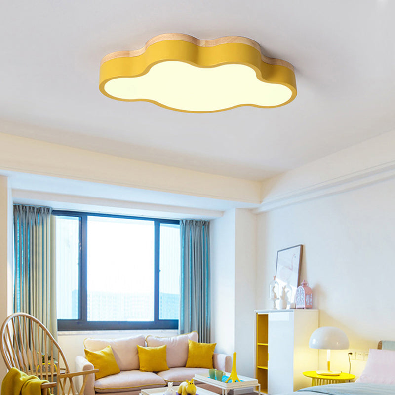 Luci montate a soffitto in legno a forma di nuvola Illuminazione a soffitto a LED da incasso