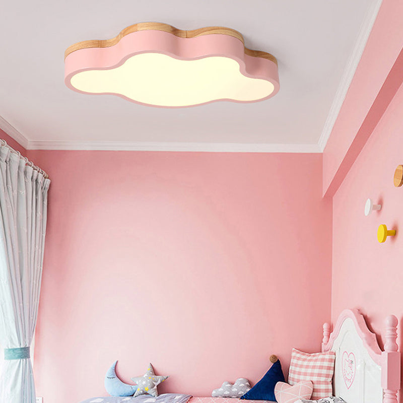 Luci montate a soffitto in legno a forma di nuvola Illuminazione a soffitto a LED da incasso
