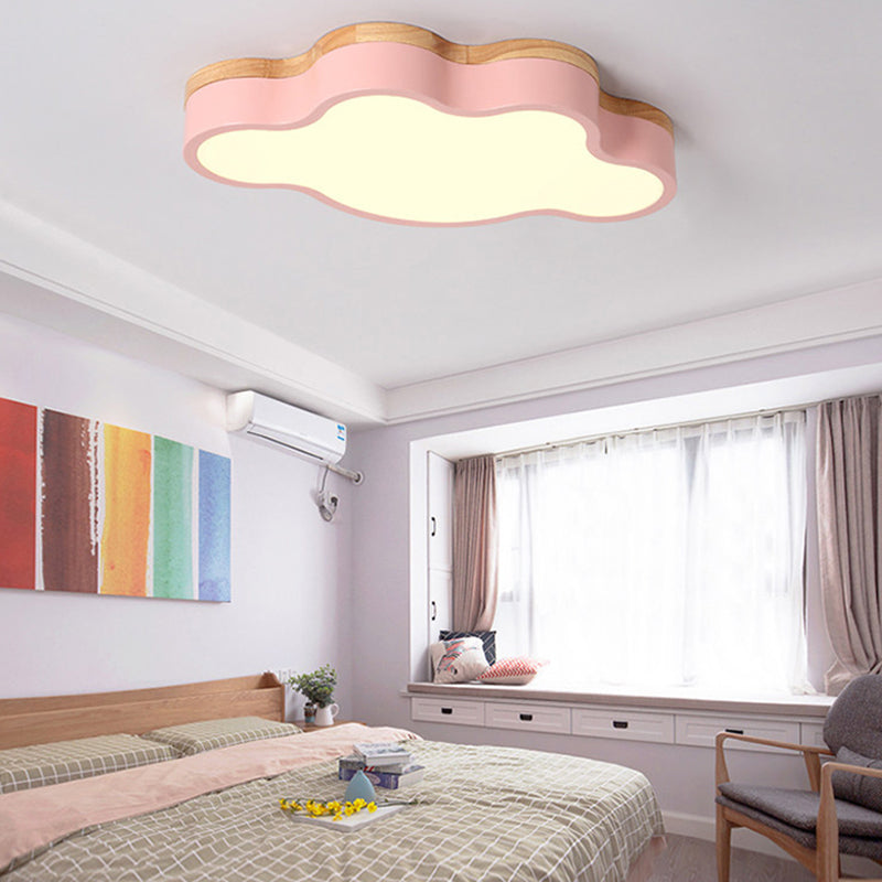 Luci montate a soffitto in legno a forma di nuvola Illuminazione a soffitto a LED da incasso