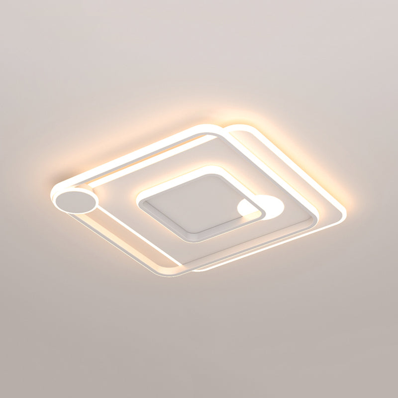 Nórdico de techo cuadrado de luz de techo de LED de metal cerca de techo de iluminación fija en blanco