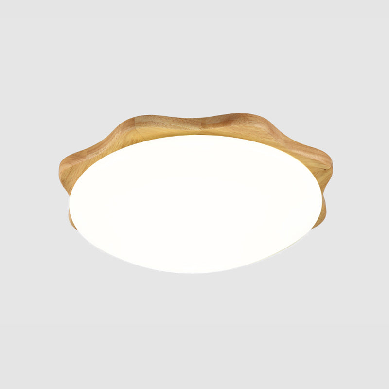 Wooden Ceiling Mounted Light Contemporary Flush Mount Lamp with Acrylic Shade