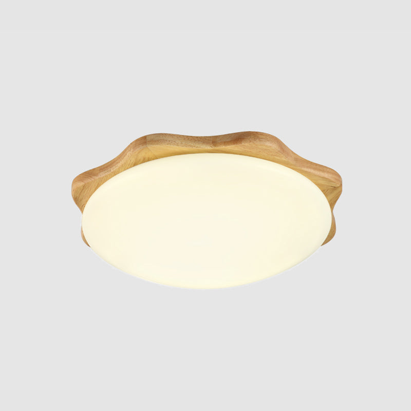 Wooden Ceiling Mounted Light Contemporary Flush Mount Lamp with Acrylic Shade