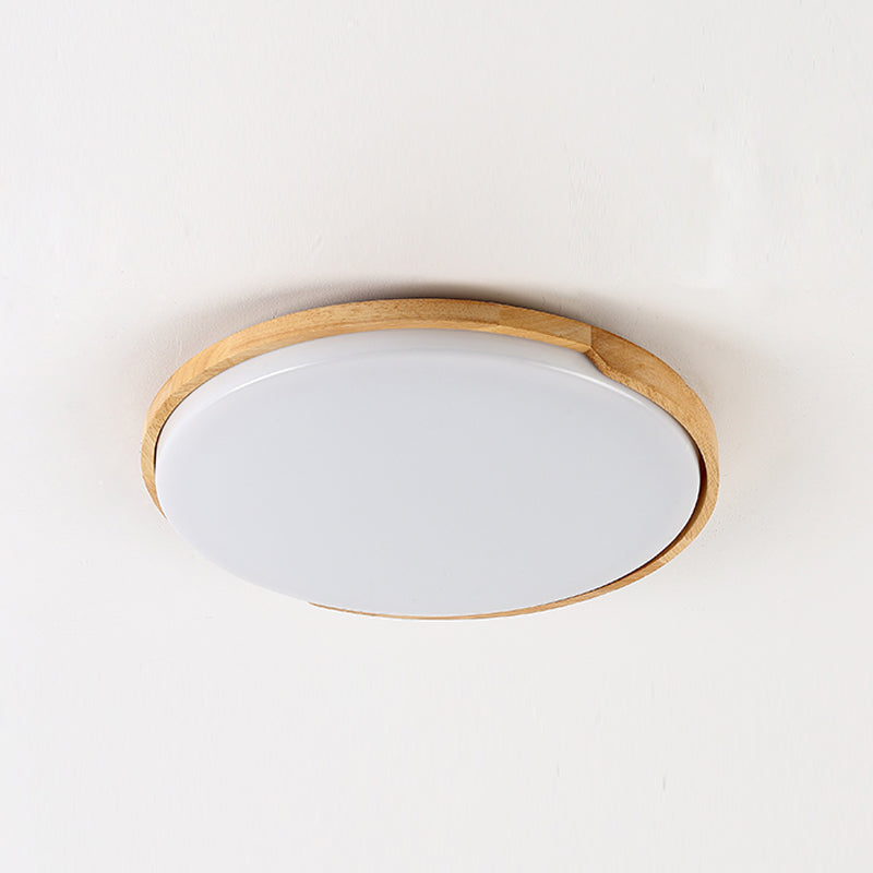 Wooden Ceiling Mounted Light Contemporary Flush Mount Lamp with Acrylic Shade