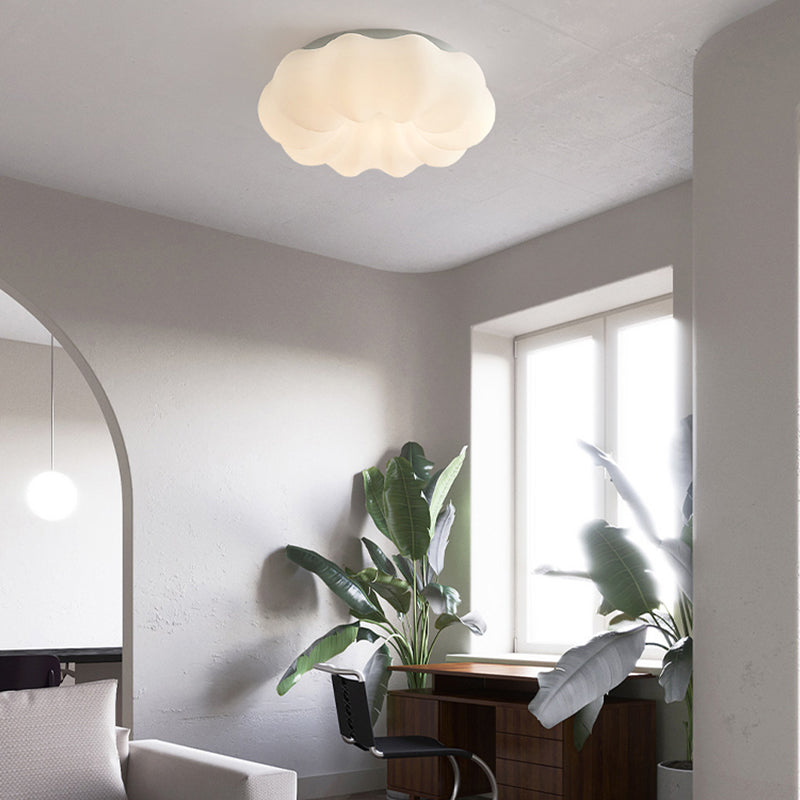 Metal Close to Ceiling Lamp Modern Style LED Cloud White Ceiling Lighting