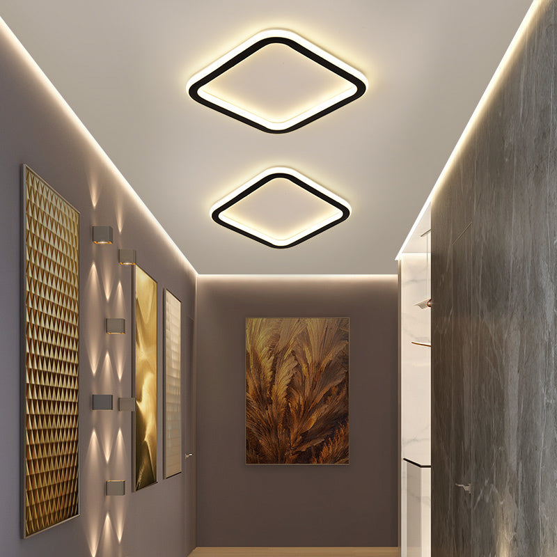 Contemporary Geometric Ceiling Light Fixture Metal LED Aisle Ceiling Mount Lamp Fixture