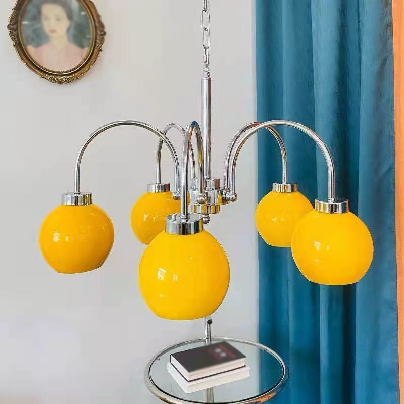 Modern Multi Head Glass Chandelier Light Fixtures Restaurant Hanging Chandelier